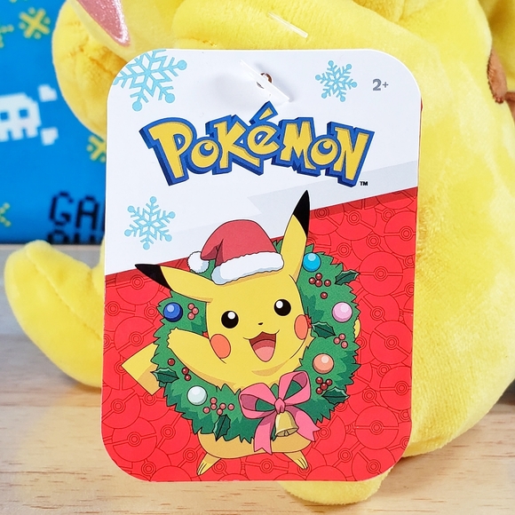 Jazwares Pokemon Pikachu with Santa Hat 7" 2021 UltraSoft Holiday Genuine Plush - Picture 10 of 11